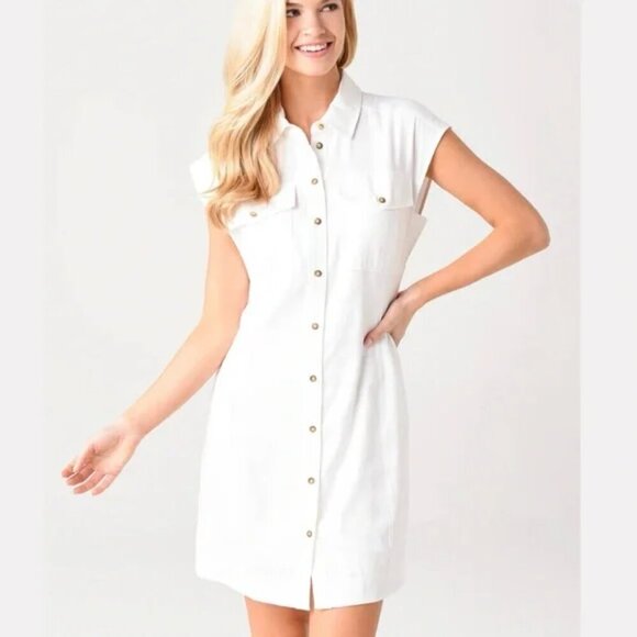 FRAME Arie Linen Short Sleeve button down Dress size XS - Picture 1 of 12
